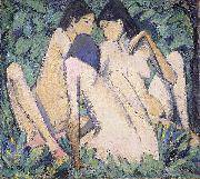 Otto Mueller Three Girls in a Wood oil on canvas